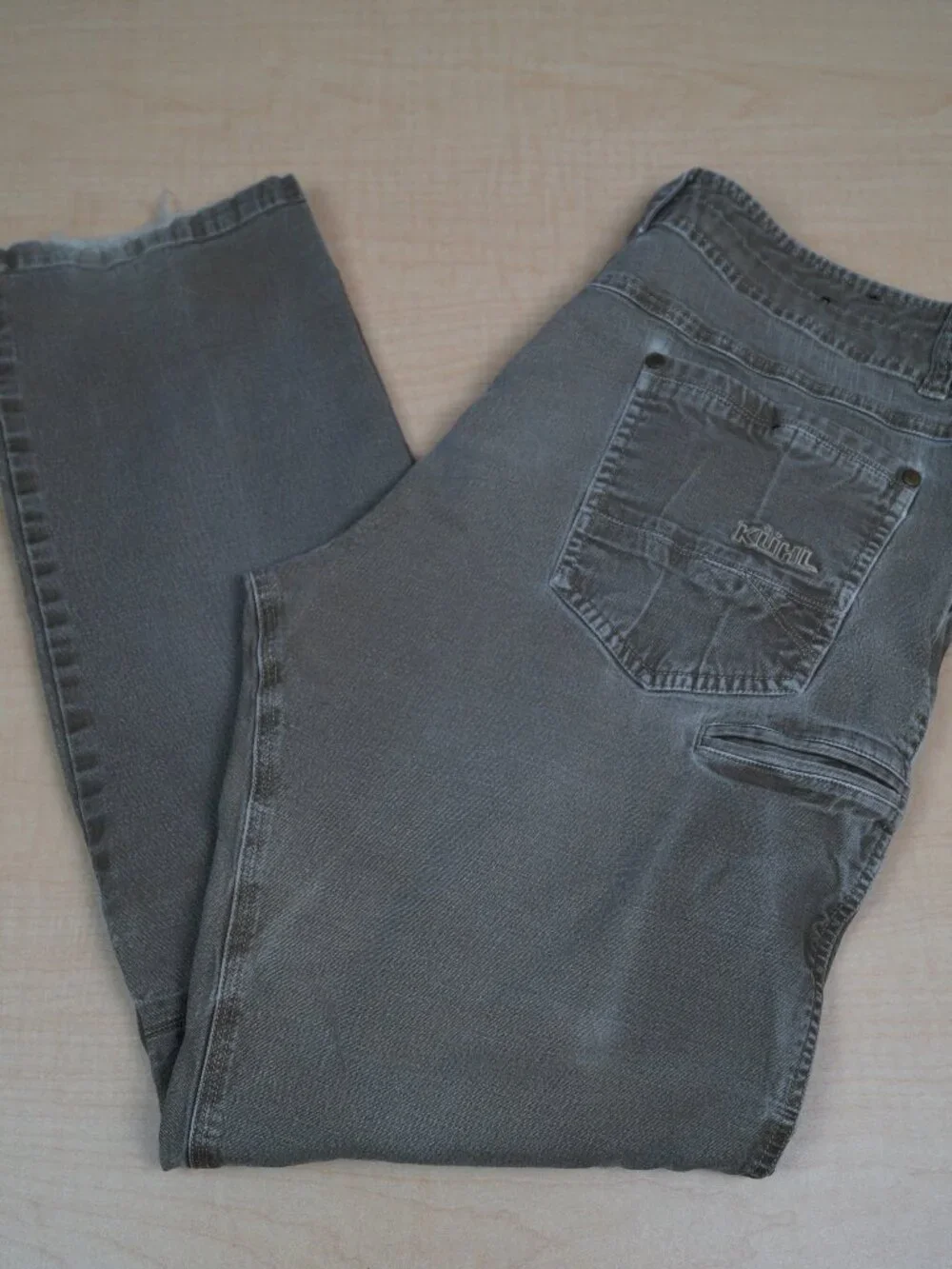 Kuhl Kanvus Jeans Khaki Stretch Canvas Articulated Knees Hiking Mens 36 x 31